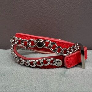 Red and Silver Chain Bracelet